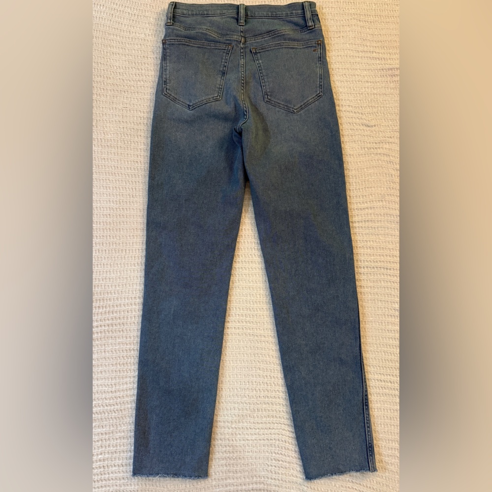 Madewell Roadtripper Stovepipe Jeans | High Rise 27T Tall Raw Hem Blue - Picture 12 of 12